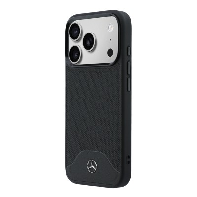 Apple iPhone 17 Pro Max Kılıf Mercedes Benz Orjinal Lisanslı M-safe Şarj Özellikli 3D Metal Logolu Wood Deri Dokumalı Kapak - 2