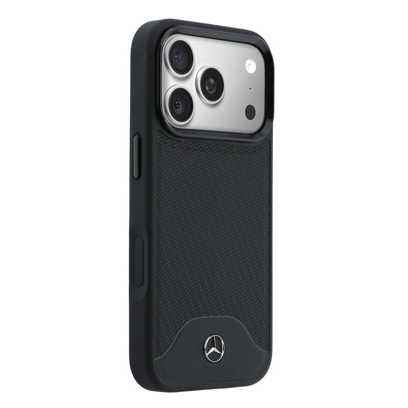 Apple iPhone 17 Pro Max Kılıf Mercedes Benz Orjinal Lisanslı M-safe Şarj Özellikli 3D Metal Logolu Wood Deri Dokumalı Kapak - 4