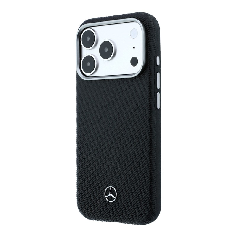 Apple iPhone 17 Pro Max Kılıf Mercedes Benz Orjinal Lisanslı M-safe Şarj Özellikli 3D Metal Logolu Wrap Wood Deri Kapak - 2