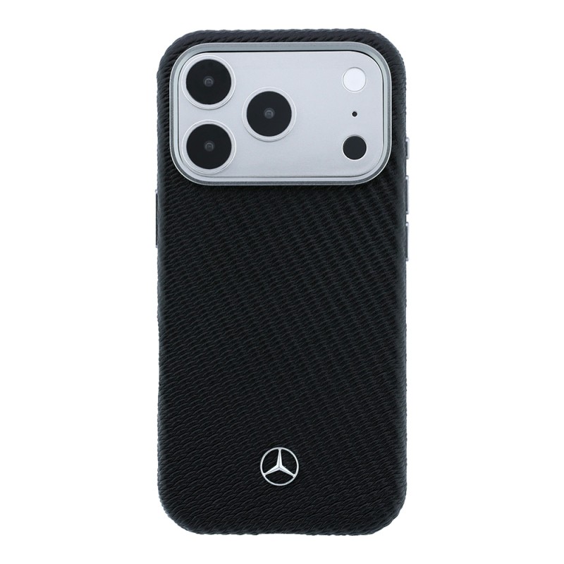 Apple iPhone 17 Pro Max Kılıf Mercedes Benz Orjinal Lisanslı M-safe Şarj Özellikli 3D Metal Logolu Wrap Wood Deri Kapak - 3