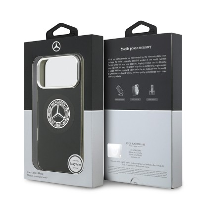 Apple iPhone 17 Pro Max Kılıf Mercedes Benz Orjinal Lisanslı M-safe Şarj Özellikli Çift Katmanlı PC Nostaljik Yıldız Dizayn Kapak - 31