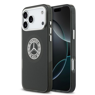 Apple iPhone 17 Pro Max Kılıf Mercedes Benz Orjinal Lisanslı M-safe Şarj Özellikli Çift Katmanlı PC Nostaljik Yıldız Dizayn Kapak - 3