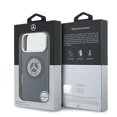 Apple iPhone 17 Pro Max Kılıf Mercedes Benz Orjinal Lisanslı M-safe Şarj Özellikli Çift Katmanlı PC Nostaljik Yıldız Dizayn Kapak - 33