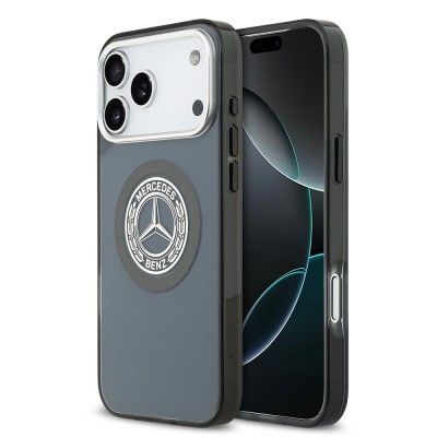Apple iPhone 17 Pro Max Kılıf Mercedes Benz Orjinal Lisanslı M-safe Şarj Özellikli Çift Katmanlı PC Nostaljik Yıldız Dizayn Kapak - 5