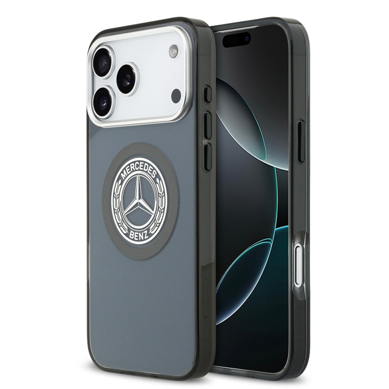 Apple iPhone 17 Pro Max Kılıf Mercedes Benz Orjinal Lisanslı M-safe Şarj Özellikli Çift Katmanlı PC Nostaljik Yıldız Dizayn Kapak - 5