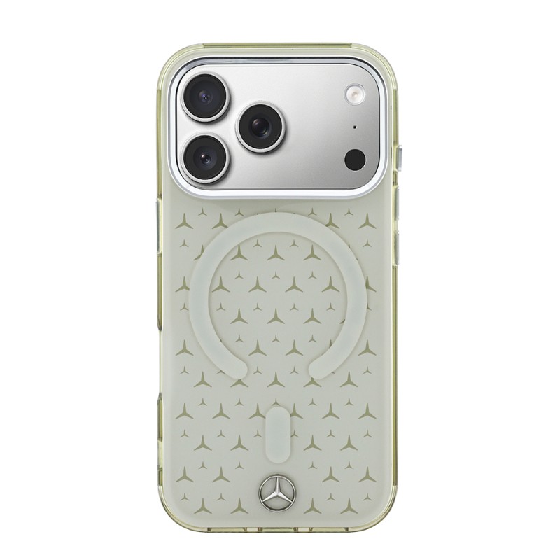 Apple iPhone 17 Pro Max Kılıf Mercedes Benz Orjinal Lisanslı M-Safe Şarj Özellikli Çift Katmanlı Yıldız Desenli Dizayn Kapak - 3