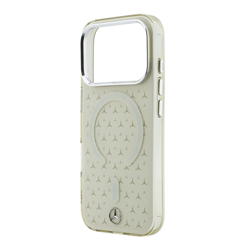 Apple iPhone 17 Pro Max Kılıf Mercedes Benz Orjinal Lisanslı M-Safe Şarj Özellikli Çift Katmanlı Yıldız Desenli Dizayn Kapak - 6