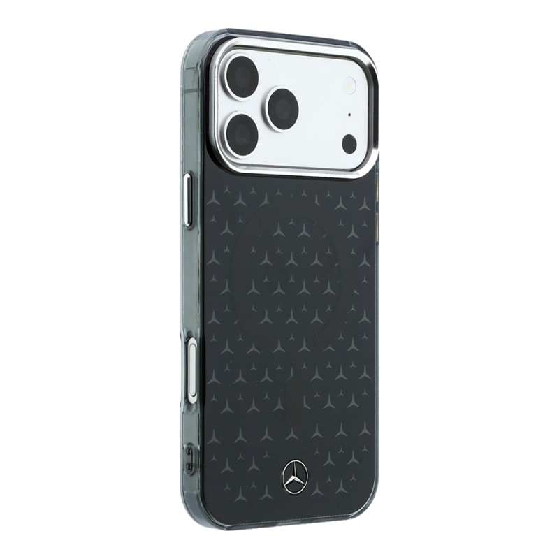 Apple iPhone 17 Pro Max Kılıf Mercedes Benz Orjinal Lisanslı M-Safe Şarj Özellikli Çift Katmanlı Yıldız Desenli Dizayn Kapak - 12