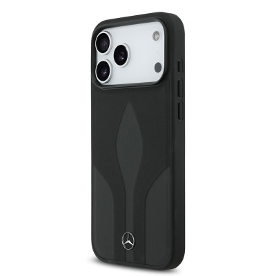 Apple iPhone 17 Pro Max Kılıf Mercedes Benz Orjinal Lisanslı M-safe Şarj Özellikli Dokulu Desenli Deri Kapak - 4