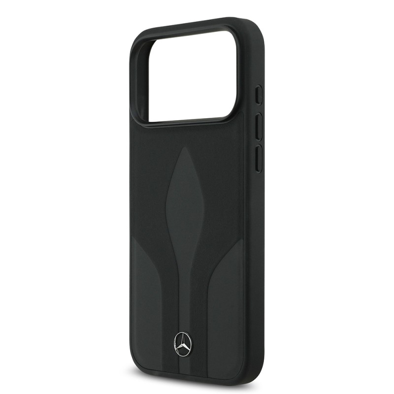 Apple iPhone 17 Pro Max Kılıf Mercedes Benz Orjinal Lisanslı M-safe Şarj Özellikli Dokulu Desenli Deri Kapak - 8