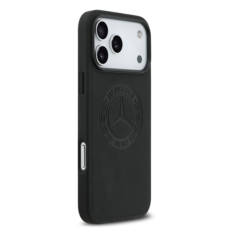 Apple iPhone 17 Pro Max Kılıf Mercedes Benz Orjinal Lisanslı M-safe Şarj Özellikli Hakiki Deri Nostaljik Yıldız Dizayn Kapak - 6
