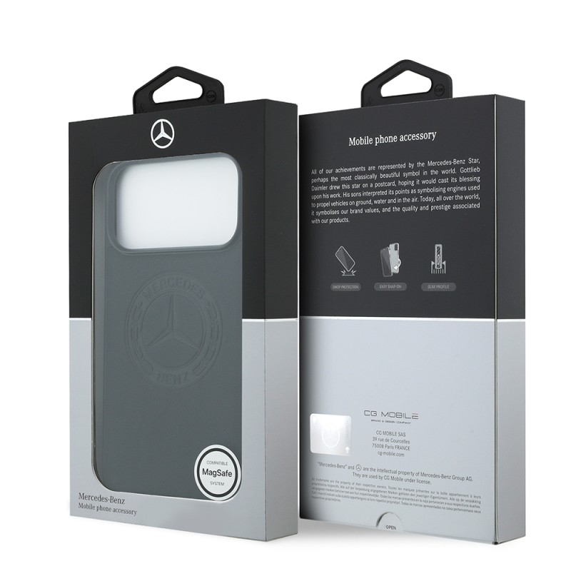 Apple iPhone 17 Pro Max Kılıf Mercedes Benz Orjinal Lisanslı M-safe Şarj Özellikli Hakiki Deri Nostaljik Yıldız Dizayn Kapak - 10