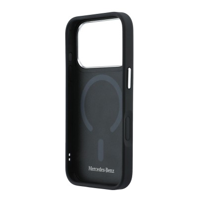 Apple iPhone 17 Pro Max Kılıf Mercedes Benz Orjinal Lisanslı M-safe Şarj Özellikli Metal Yıldız Logolu Kabartmalı Deri Kapak - 7