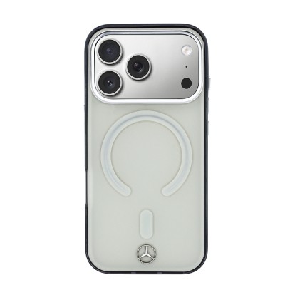 Apple iPhone 17 Pro Max Kılıf Mercedes Benz Orjinal Lisanslı M-safe Şarj Özellikli Saydam Yüzey İkonik 3D Metal Logolu Kapak - 3