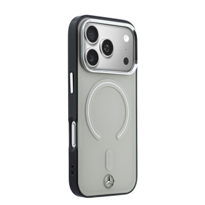 Apple iPhone 17 Pro Max Kılıf Mercedes Benz Orjinal Lisanslı M-safe Şarj Özellikli Saydam Yüzey İkonik 3D Metal Logolu Kapak - 4