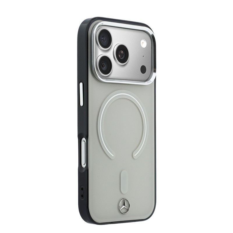 Apple iPhone 17 Pro Max Kılıf Mercedes Benz Orjinal Lisanslı M-safe Şarj Özellikli Saydam Yüzey İkonik 3D Metal Logolu Kapak - 4
