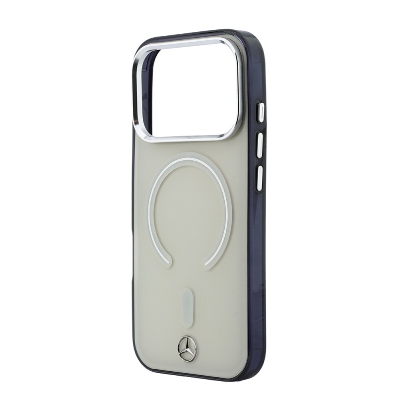Apple iPhone 17 Pro Max Kılıf Mercedes Benz Orjinal Lisanslı M-safe Şarj Özellikli Saydam Yüzey İkonik 3D Metal Logolu Kapak - 6