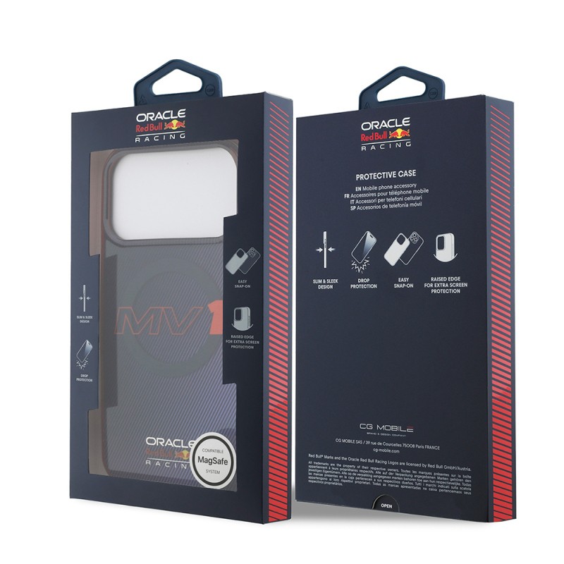 Apple iPhone 17 Pro Max Kılıf Redbull Orjinal Lisanslı M-safe Şarj Özellikli Çift Katmanlı Çizgi Desenli Sert PC MV Kapak - 9