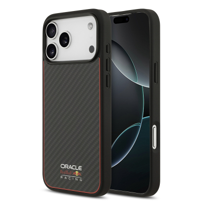 Apple iPhone 17 Pro Max Kılıf Redbull Orjinal Lisanslı M-safe Şarj Özellikli Karbon Fiber Parlayan Logolu Kevlar Kapak - Redbull