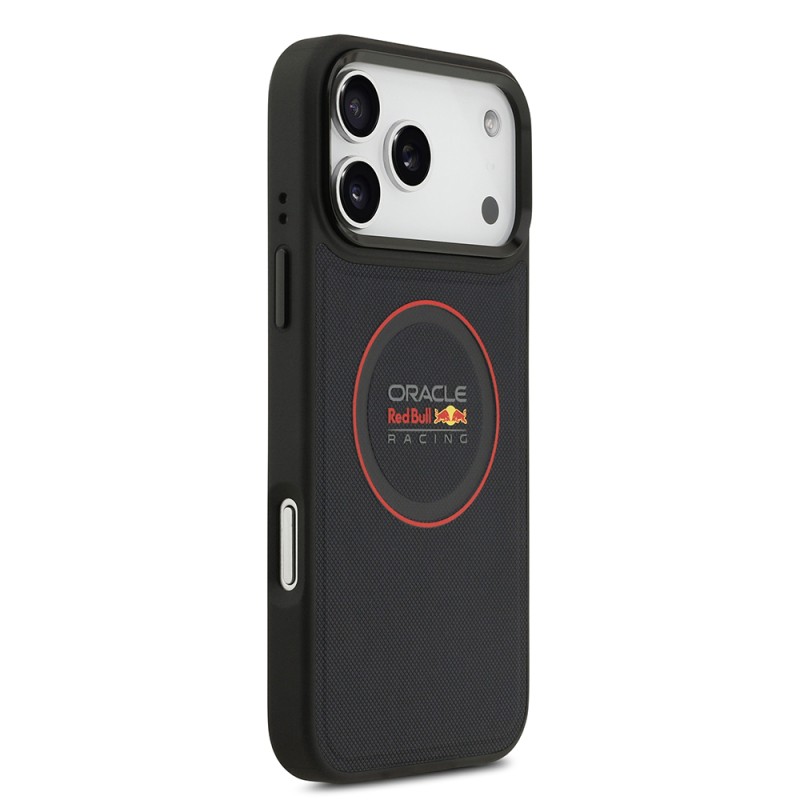 Apple iPhone 17 Pro Max Kılıf Redbull Orjinal Lisanslı M-safe Şarj Özellikli Kırmızı Halka ve Logo Kabartmalı PU Deri Kapak - 6