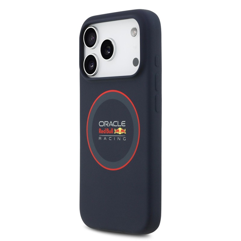Apple iPhone 17 Pro Max Kılıf Redbull Orjinal Lisanslı M-safe Şarj Özellikli Kırmızı Halka ve Logo Silikon Kapak - 3