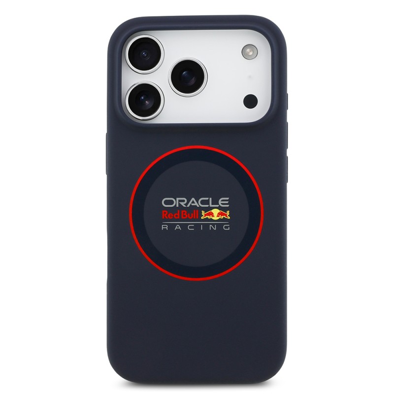 Apple iPhone 17 Pro Max Kılıf Redbull Orjinal Lisanslı M-safe Şarj Özellikli Kırmızı Halka ve Logo Silikon Kapak - 4