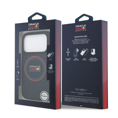 Apple iPhone 17 Pro Max Kılıf Redbull Orjinal Lisanslı M-safe Şarj Özellikli Kırmızı Halka ve Logo Silikon Kapak - 9