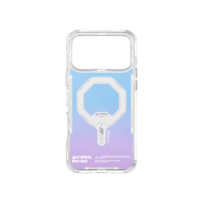 Apple iPhone 17 Pro Max Kılıf Skinarma M-Safe Şarj Özellikli IML Baskılı Holografik MYST Kapak - 6