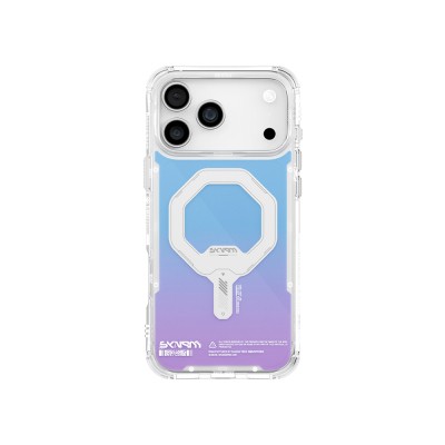 Apple iPhone 17 Pro Max Kılıf Skinarma M-Safe Şarj Özellikli IML Baskılı Holografik MYST Kapak - 3