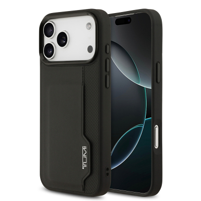 Apple iPhone 17 Pro Max Kılıf TUMI Orjinal Lisanslı Deri Dikey Kartlıklı Kapak - TUMI