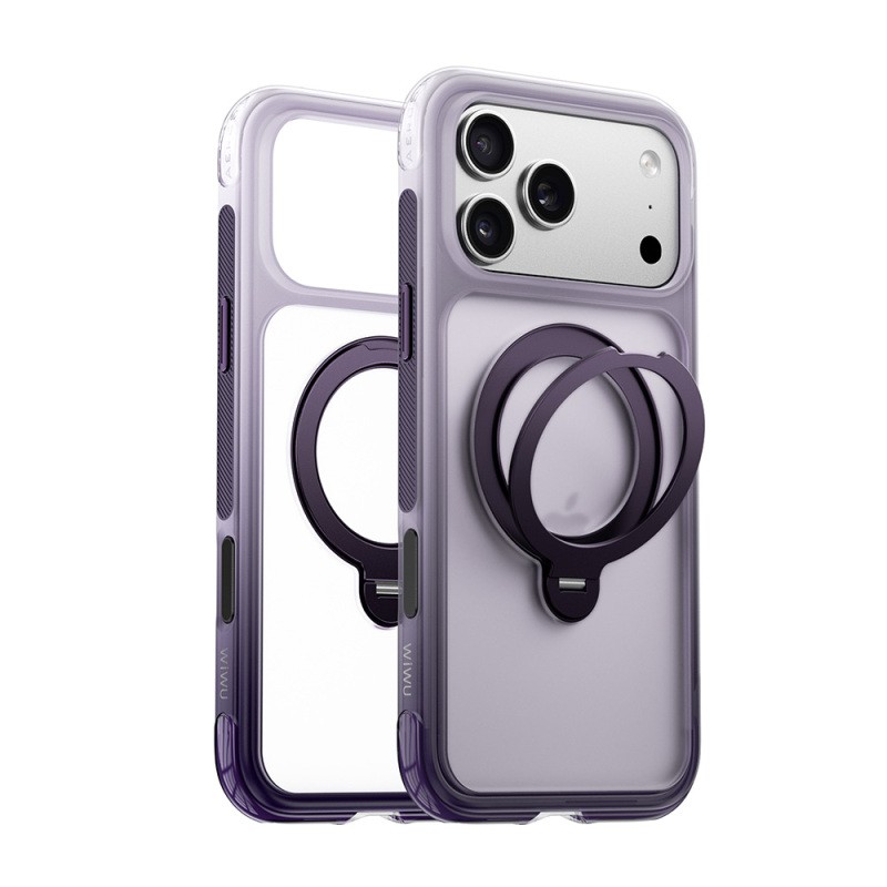 Apple iPhone 17 Pro Max Kılıf Wiwu AS-204 AeroShield Aurora Ultra Serisi M-safe Şarj Özellikli Airbag Tasarımlı Standlı Kapak - 10