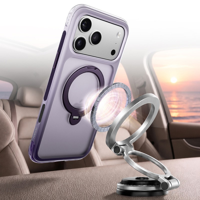 Apple iPhone 17 Pro Max Kılıf Wiwu AS-204 AeroShield Aurora Ultra Serisi M-safe Şarj Özellikli Airbag Tasarımlı Standlı Kapak - 18
