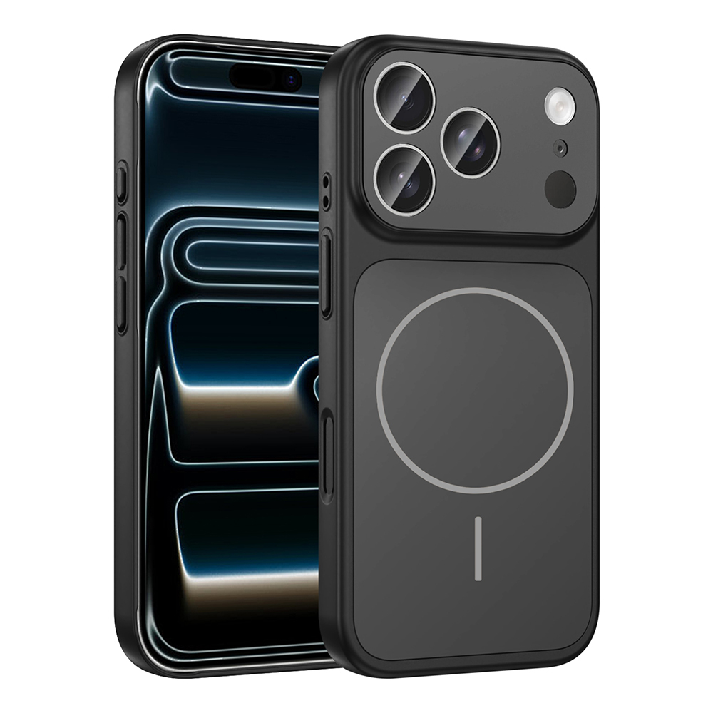 Apple iPhone 17 Pro Max Kılıf Zore M-Safe Şarj Özellikli Kamera Korumalı Formen Kapak - Siyah