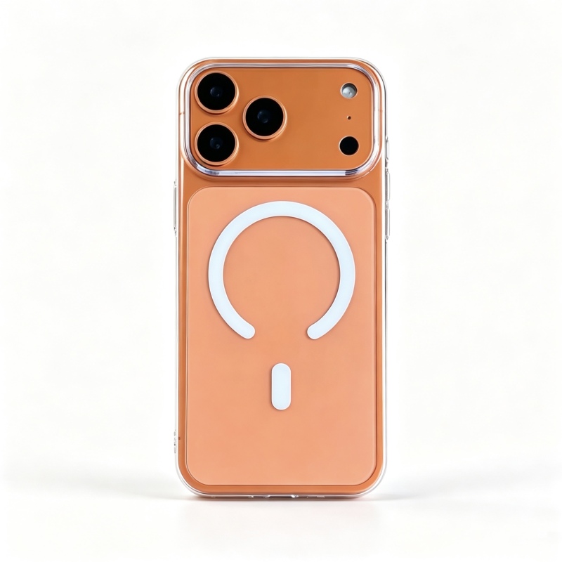 Apple iPhone 17 Pro Max Kılıf Zore M-safe Şarj Özellikli Şeffaf Tek Kamera Çerçeveli Porto Kapak - 1