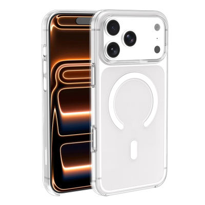 Apple iPhone 17 Pro Max Kılıf Zore Wireless Şarj Özellikli Şeffaf Orjin Kapak - Zore