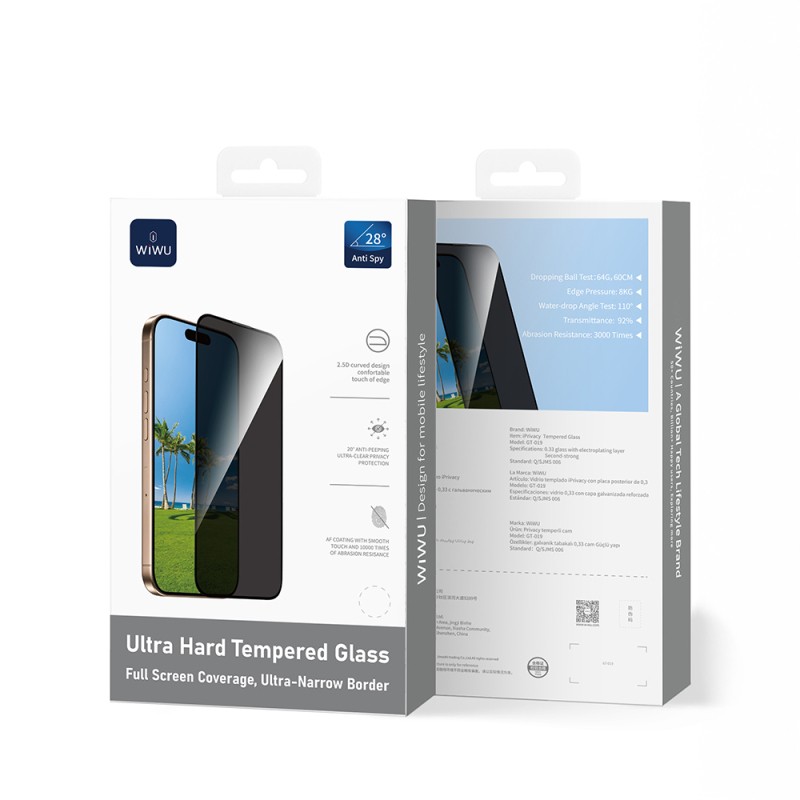 Apple iPhone 17 Pro Max Wiwu GT-028 iPrivacy Tempered Glass Screen Protector - 4