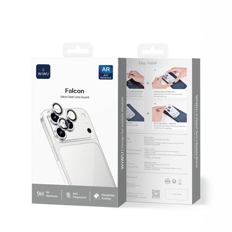 Apple iPhone 17 Pro Max Wiwu LG-005 Falcon Anti Reflective Çizilmeye Karşı Dayanıklı Kamera Lens Koruyucu - 10