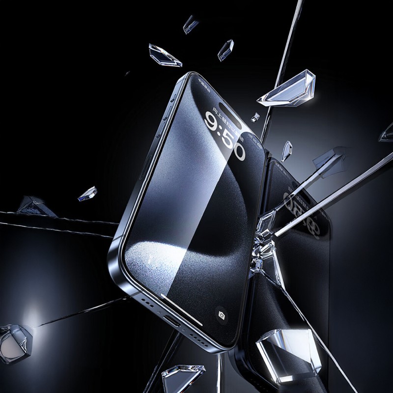 Apple iPhone 17 Pro Max Wiwu SQ-008 Oleofobik Easy Install Darbeye Karşı Dayanıklı Temperli Cam Ekran Koruyucu + Kolay Uygulama Aparatlı - 12
