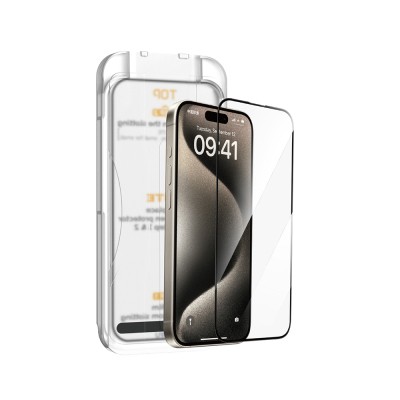 Apple iPhone 17 Pro Max Wiwu SQ-008 Oleofobik Easy Install Darbeye Karşı Dayanıklı Temperli Cam Ekran Koruyucu + Kolay Uygulama Aparatlı Şeffaf