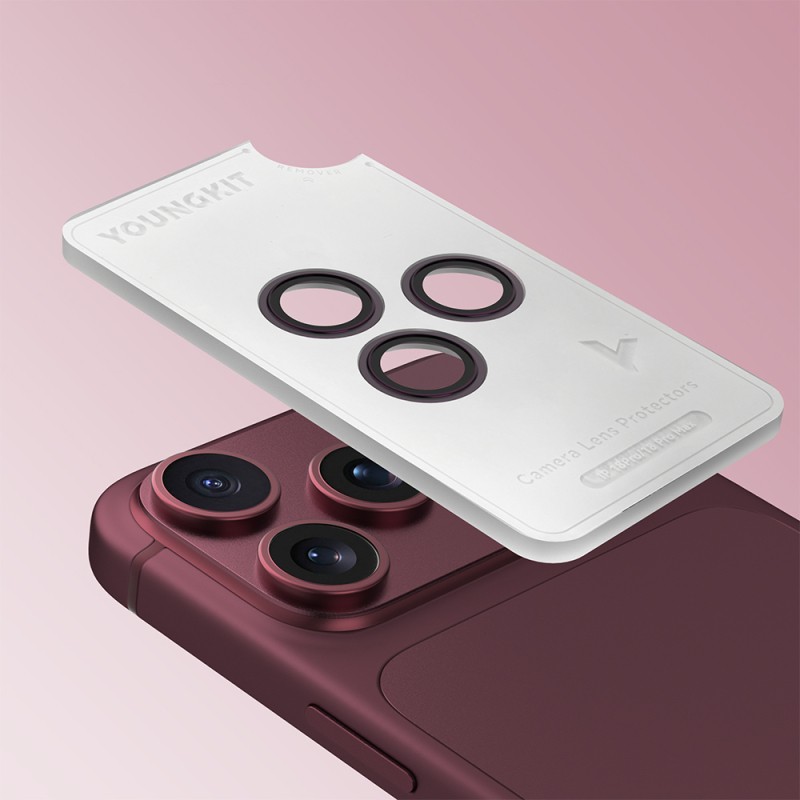 Apple iPhone 17 Pro Max Youngkit Alloy Original Parlama Önleyici Kamera Lens Koruyucu + Kolay Uygulama Aparatlı - 4