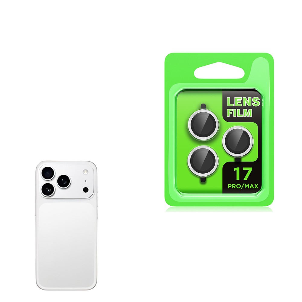 Apple iPhone 17 Pro Max Zore CL-07 Kamera Lens Koruyucu - Titanyum-Gümüş
