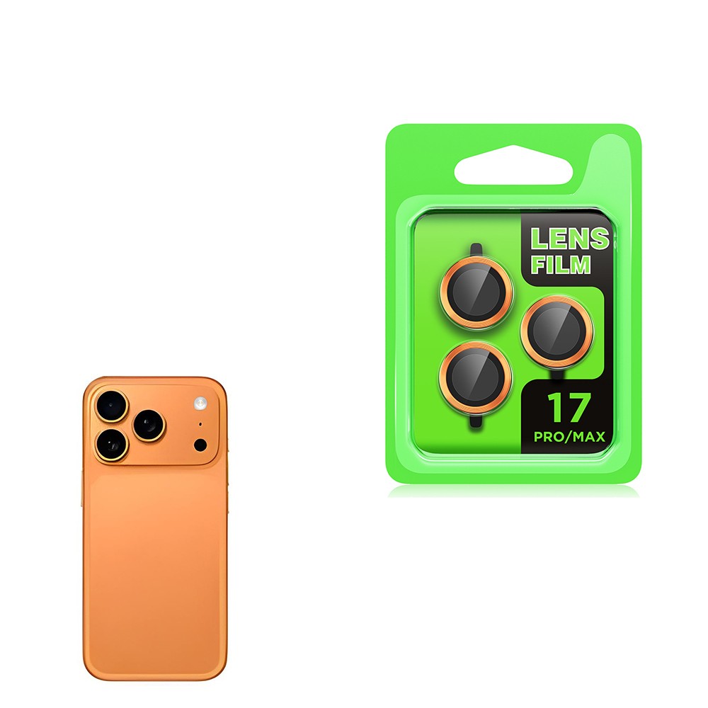 Apple iPhone 17 Pro Max Zore CL-07 Kamera Lens Koruyucu - Turuncu