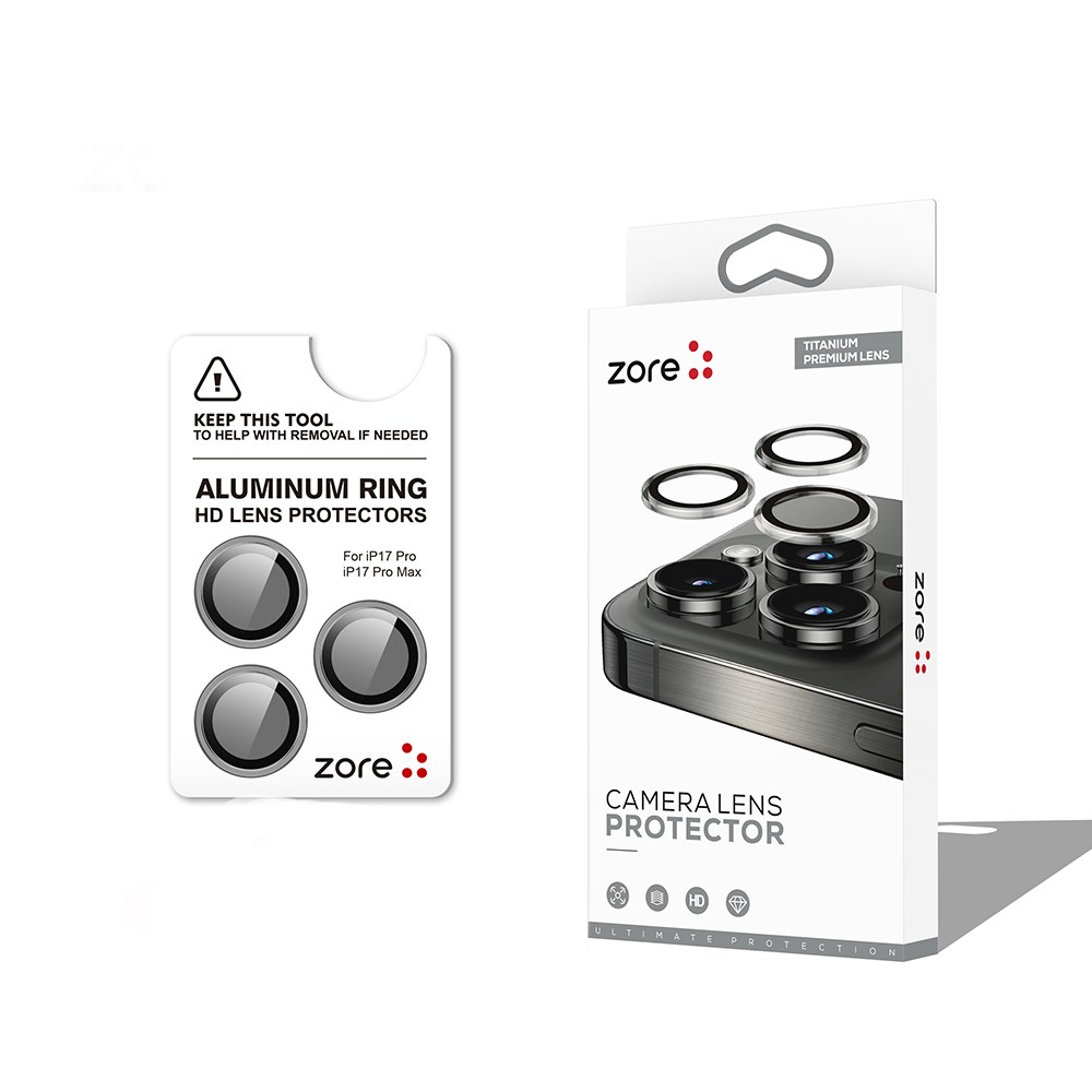 Apple iPhone 17 Pro Max Zore CL-12 Premium Safir Parmak İzi Bırakmayan Anti-Reflective Kamera Lens Koruyucu