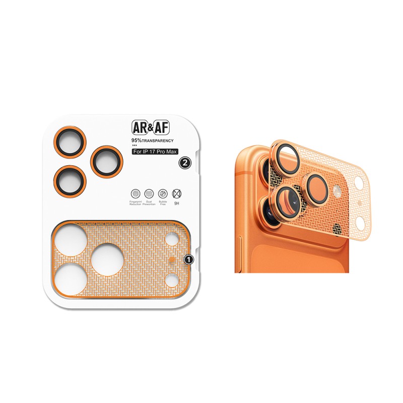 Apple iPhone 17 Pro Max Zore CL-22 Fingerprint-Resistant Anti-Reflective 2-in-1 Camera Lens Protector - 1