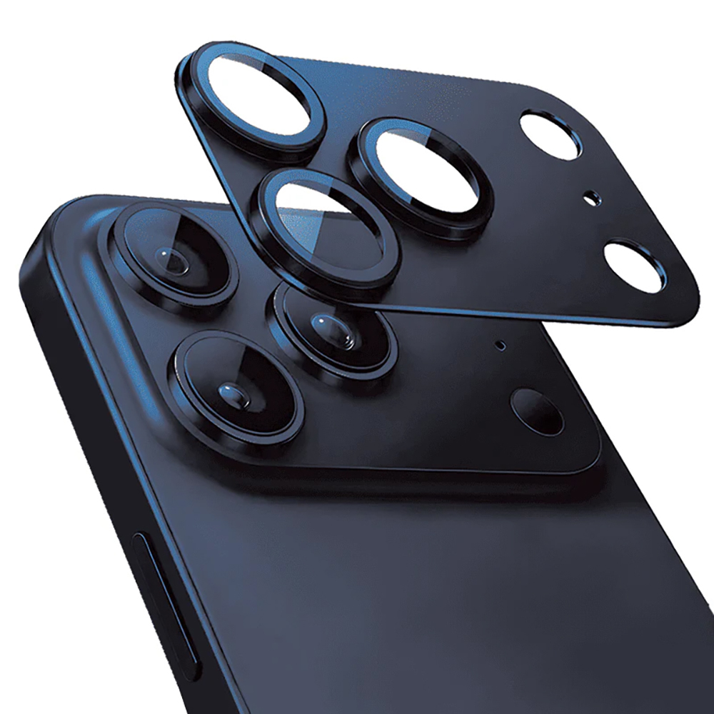Apple iPhone 17 Pro Mohseven Alüminyum Kaplamalı Safir Anti Reflective Kamera Lens Koruyucu - Lacivert