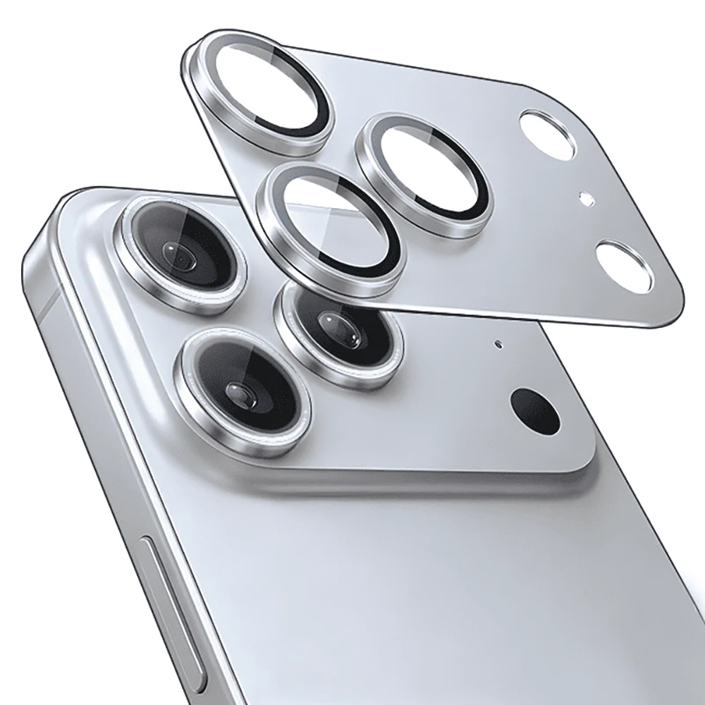 Apple iPhone 17 Pro Mohseven Alüminyum Kaplamalı Safir Anti Reflective Kamera Lens Koruyucu - Gümüş