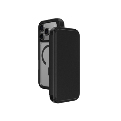 Apple iPhone 17 Pro PU Kartlıklı Kapaklı Amazingthing Glamour Foilo Serisi Kılıf - Amazingthing