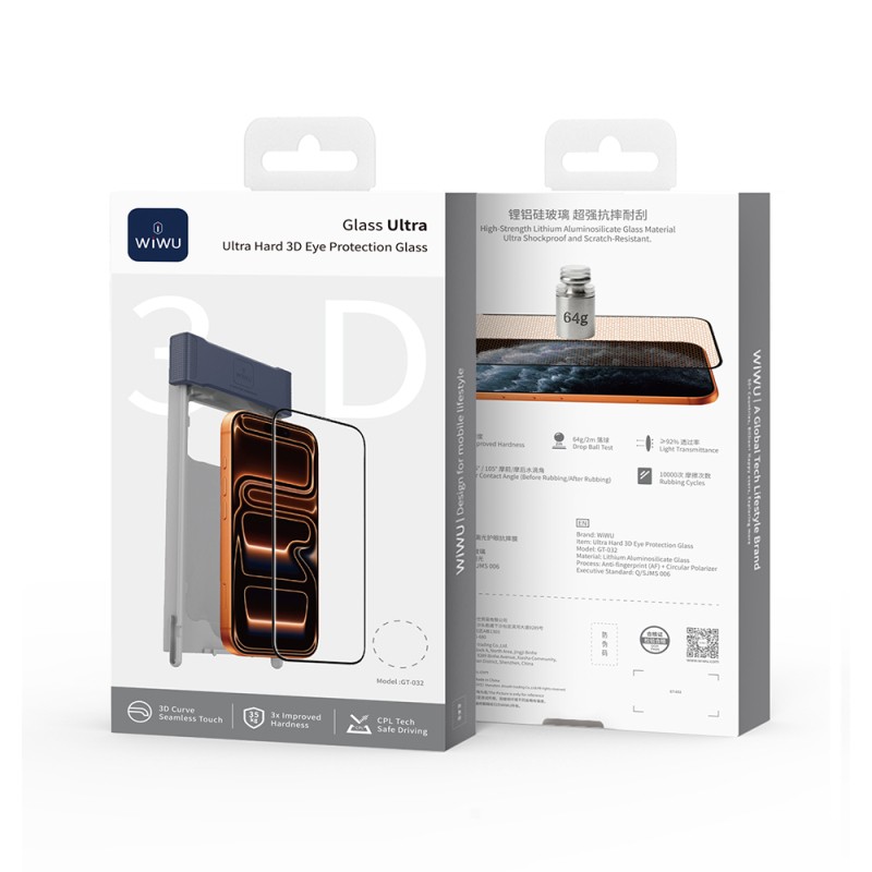 Apple iPhone 17 Pro Wiwu GT-032 Glass Ultra Series 3D Polarized Screen Protector + Easy Application Tool - 6