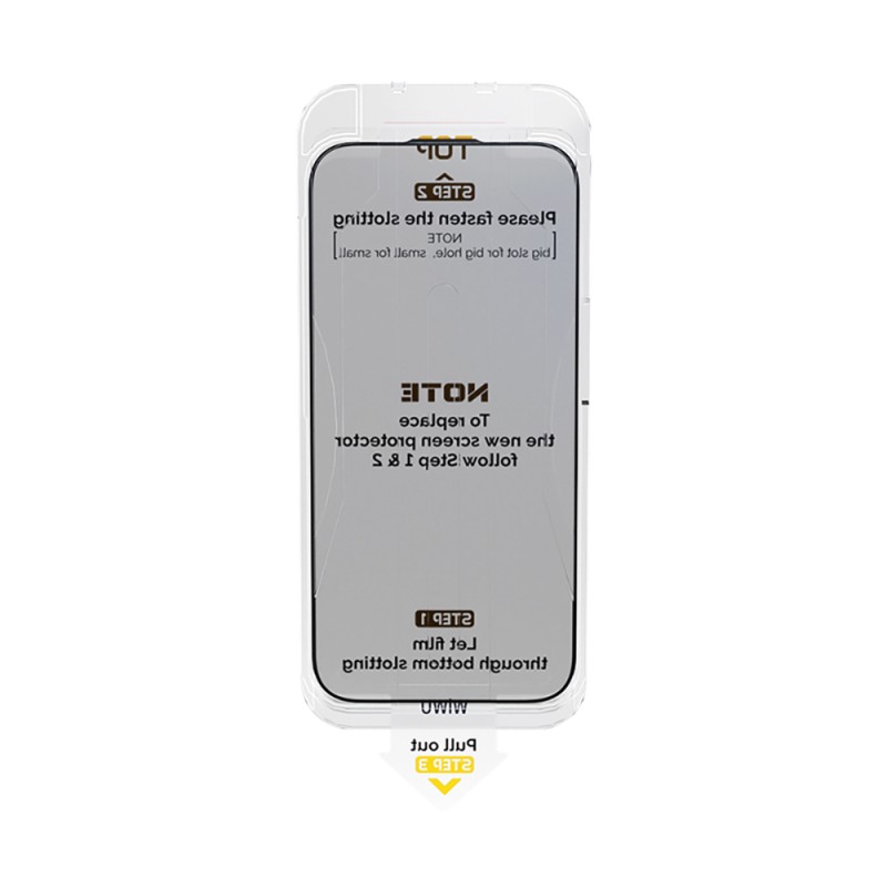 Apple iPhone 17 Pro Wiwu Wi-SQ009 Easy Install iPrivacy 360° Anti-Peep Oleophobic Tempered Glass Screen Protector + Easy Application Tool - 4