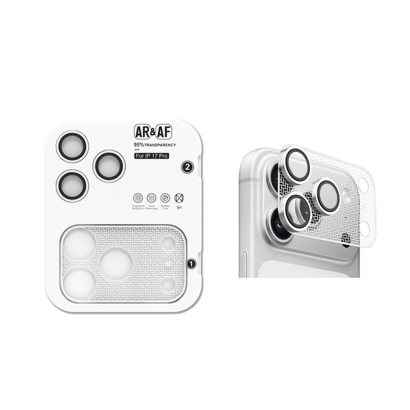 Apple iPhone 17 Pro Zore CL-22 Fingerprint-Resistant Anti-Reflective 2-in-1 Camera Lens Protector - 3